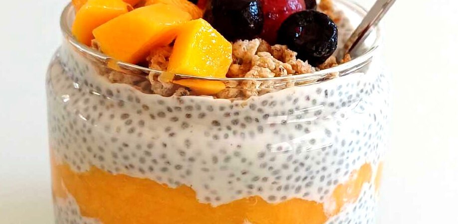 Mango Chia Parfait With Berries & Granola