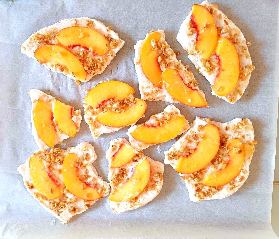 Peach & Honey Yoghurt Bark (5-Minute High Protein Snack)